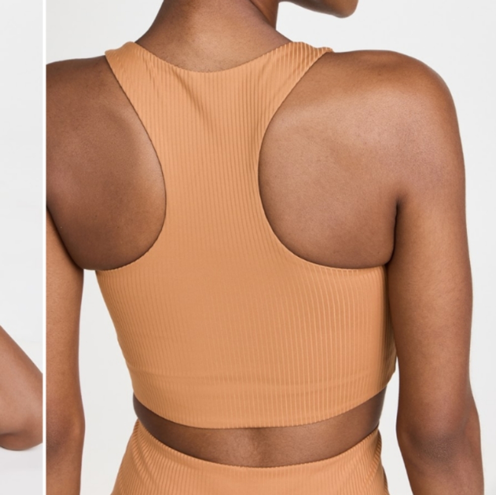 Girlfriend Collective ribbed Paloma bra toffee S nwt - Picture 5 of 6